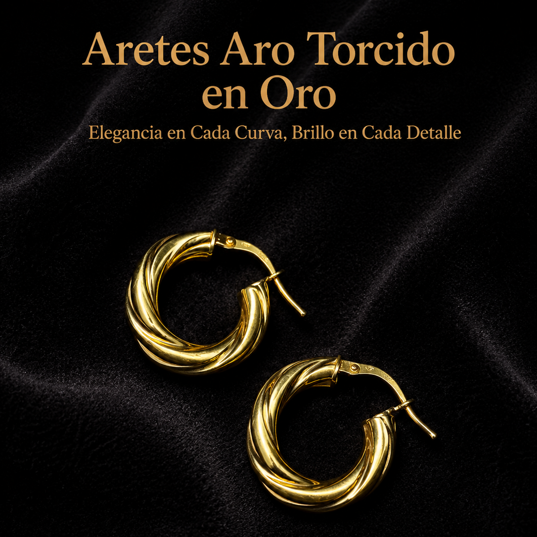 ARETES ARO TORCIDO EN ORO