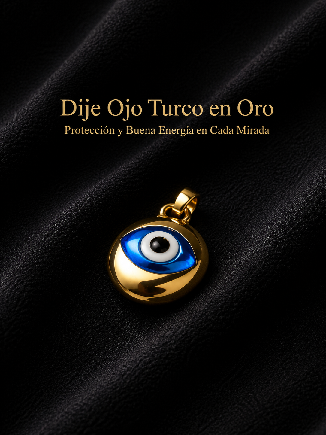 DIJE OJO TURCO EN ORO OVALADO